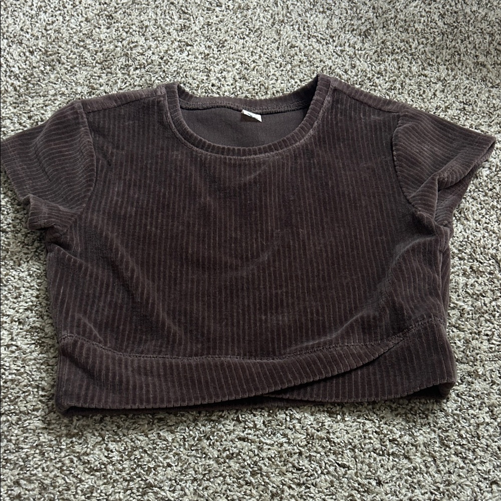 Old Navy Dark Brown Corduroy Crop Top